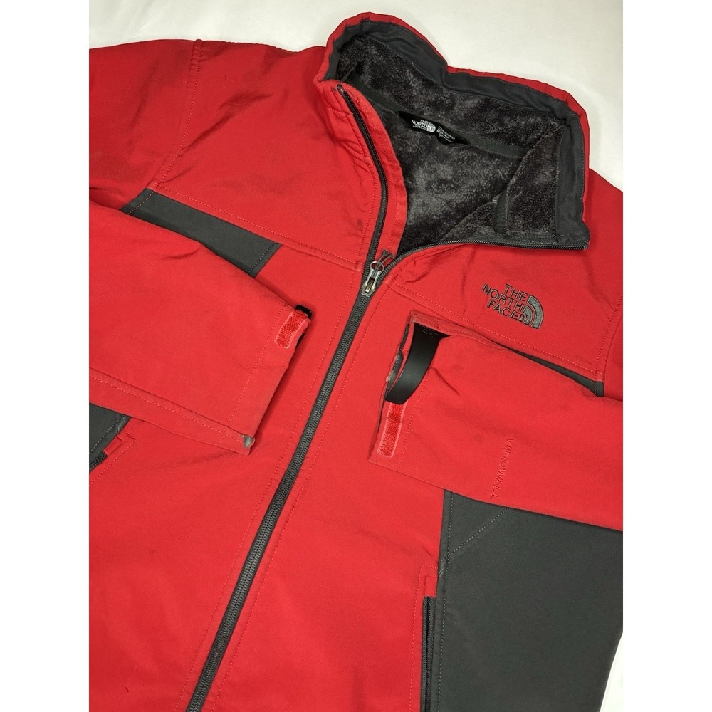 The North Face Shellrock Jacket Men's Medium Red Fleece Lined Windwall Full Zip